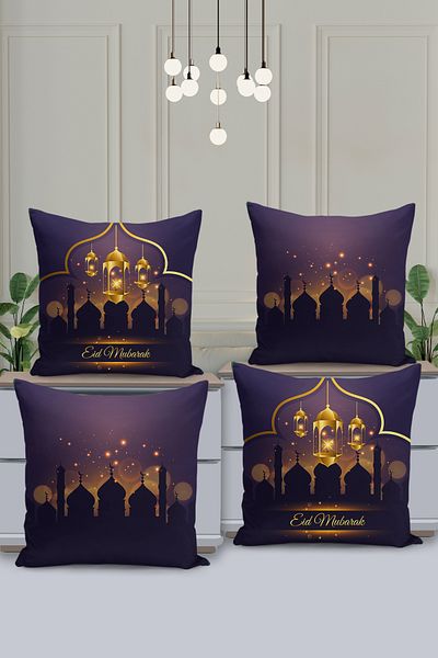 Filamente Set de huse de pernă cu model special Ramadan din 4 piese - imprimate digital pe două fețe