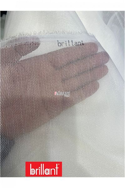 Brillant Fish Back Patterned Non-Crease Ironing Not Wanted Tulle Curtain - Heavy Grammage, 1/3 Close Pleated