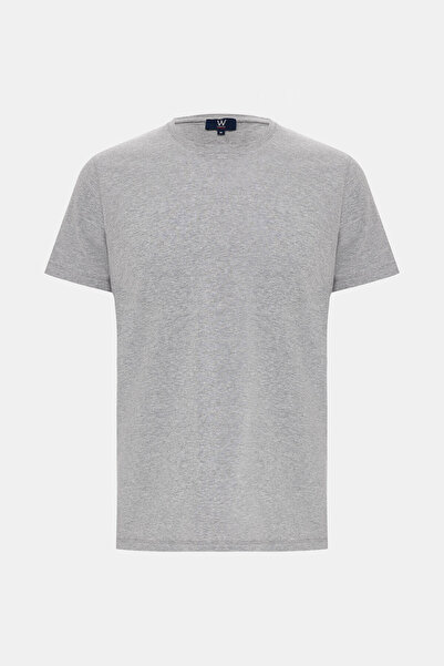 W Collection Gray Melange Crew Neck T-Shirt