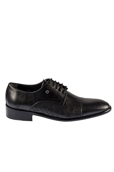 Fosco Genuine Leather Black Classic Men's Shoes - 9593 114