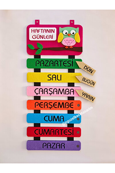 KECENGUZELTASARIM Ngüzelkecetasarim Keçe Mıknatıslı Haftanın Günleri