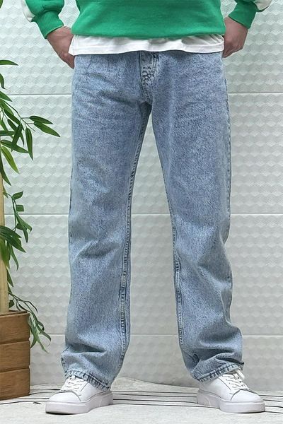 WAFRA Men's Elastic Waist Casual Baggy Jeans