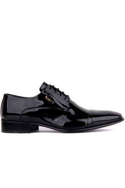 Fosco Lace-Up Black Patent Leather Men's Classic Shoes 1001-1 430