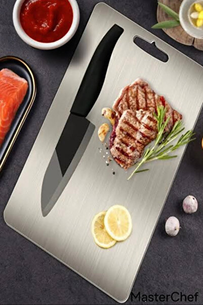 Masterchef Master Chef  Paslanmaz Çelik Kesme Tahtası - Hijyenik Dayanıklı Ve Şık