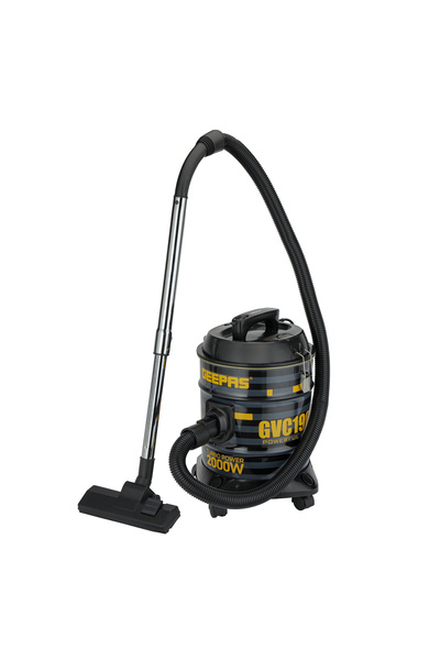 Geepas 2000 W Drum Vacuum Cleaner- 18 L Dust Bag Capacity with Elegant Body/ ...