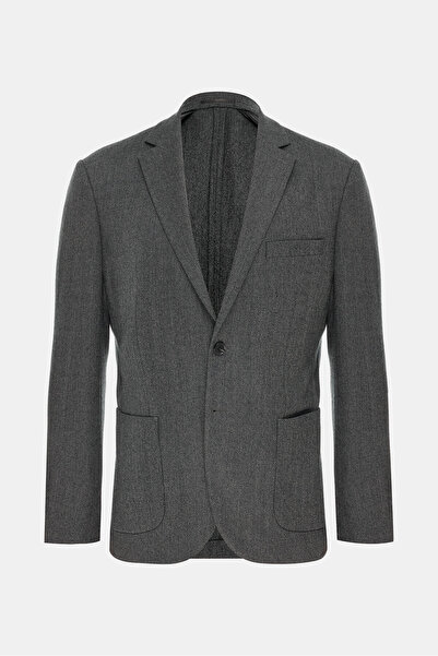 W Collection SİYAH DÜĞMELİ YÜN CEKET