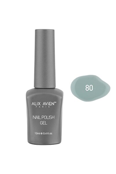 Alix Avien Su Yeşili Kalıcı Oje 80-Yoğun Renk Veren Jel Oje 12 ml-Nail UV Gel Polish 80