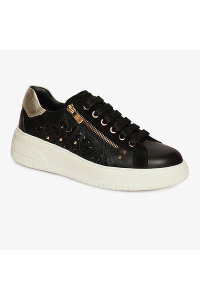 Greyder 33734 Women's Black Genuine Leather Sneaker Shoes