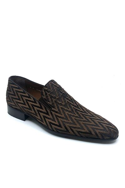 Fosco Embroidered Brown Classic Men's Shoes 1313