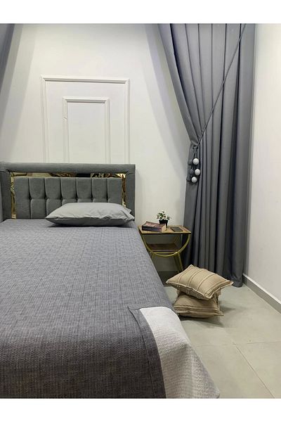 NİVEMESHOME Nivemeshome Gray 200X230 Single Pique Cover Double