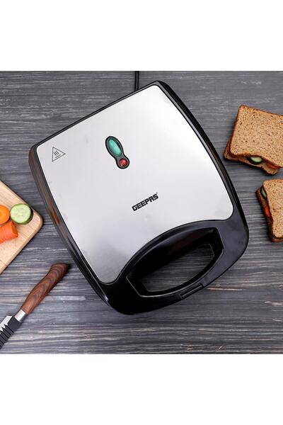 Geepas صانعة ساندويتشات مكونة من 4 شرائح، مقبض بارد الملمس، تحكم تلقائي في در...