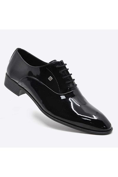 Fosco Patent Leather Black Classic Men's Shoes 9800 101