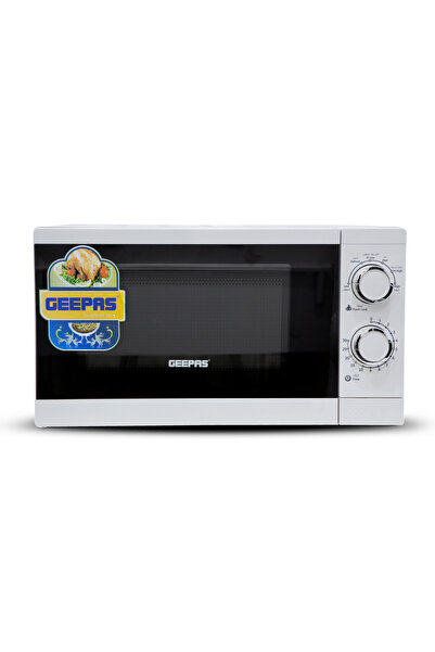 Geepas 20L Microwave Oven - 1200W, Fast Defrost, Timer Switch, White - 2 Year...