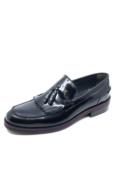 Fosco Black Leather Men's Shoes 6080 300