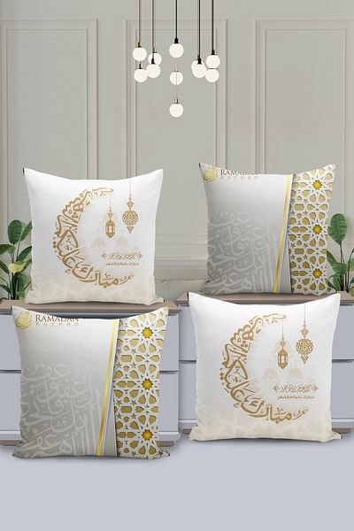 Filamente Set de huse de pernă cu model special Ramadan din 4 piese - imprimate digital pe două fețe