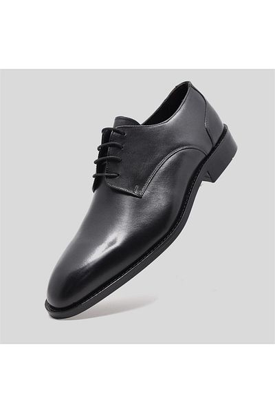 Fosco Derby Genuine Leather Men's Classic Shoes Black 9752