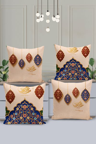 Filamente Set de huse de pernă cu model special Ramadan din 4 piese - imprimate digital pe două fețe