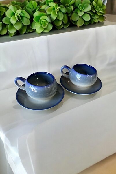 eporselen Rainbow 2 Kişilik 4 Parça Seramik Double Kahve Fincanı Seti