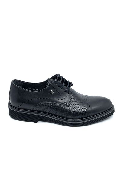 Fosco Genuine Leather Black Men's Shoes - 1060 46