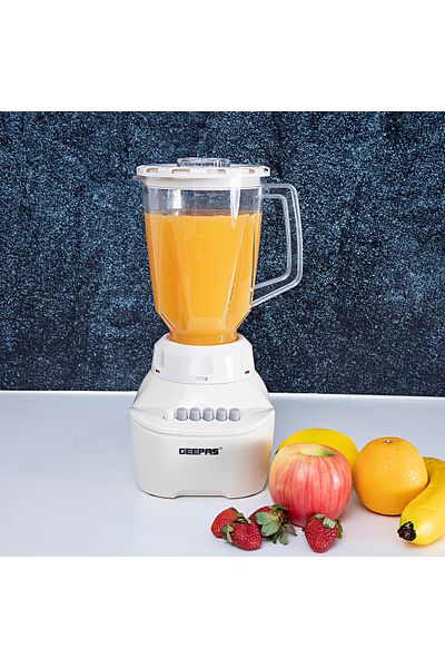 Geepas 2-in-1 Blender, 1.5L Plastic Jar, 4 Speed Control with Pulse | 400W Powerful Motor