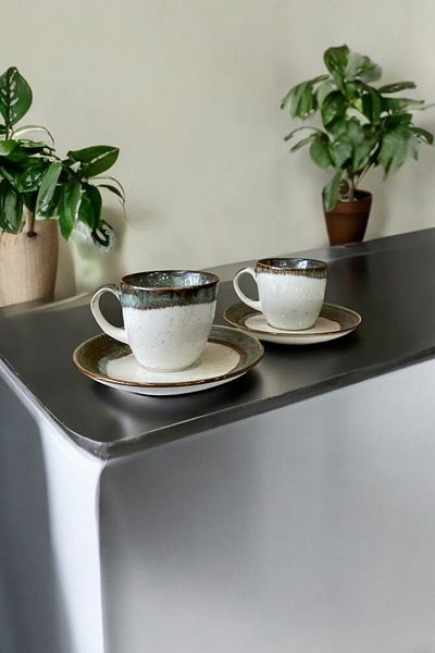eporselen Ocean 2-Person 4-Piece Porcelain Coffee Cup Set