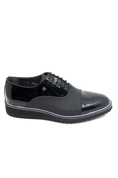 Fosco Black Patent Leather Lace-Up Men's Shoes 1566 430 710