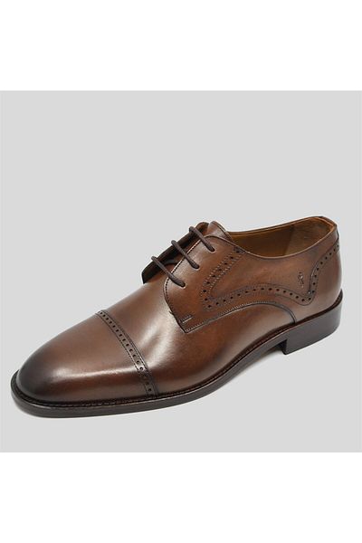 Fosco Genuine Leather Men's Classic Shoes Tan 9756