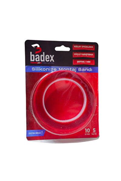 Kuzgun ÇİFT TARAFLI ŞEFFAF SİLİKONLI BANT   10MM GENİŞLİK / 1MM KALINLIK / 5M...