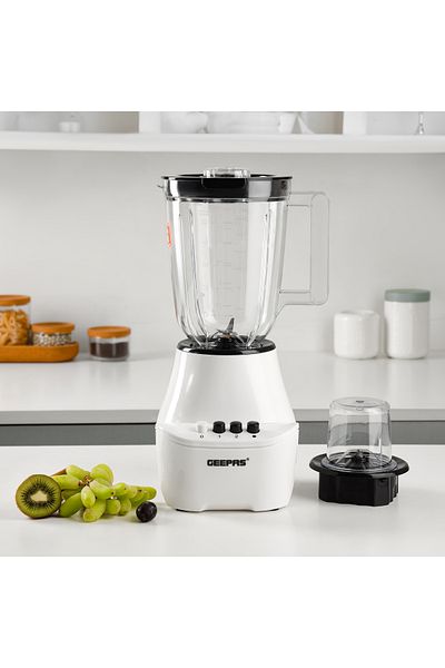 Geepas 250W 2 in 1 Blender - Stainless Steel Blades, 4 Speed Control with Pulse