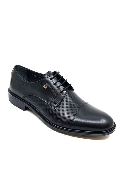 Fosco Lace-up Black Genuine Leather Rubber Sole Classic Men's Shoes 9512 46