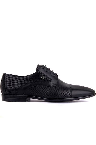 Fosco Men's Classic Leather Shoes - Lace-Up, Black, 9103 46