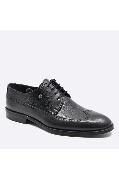 Fosco Genuine Leather Men's Classic Shoes Black 9887