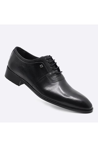 Fosco Black Genuine Leather Classic Men's Shoes 9592 114