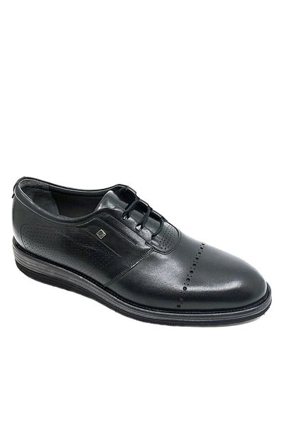 Fosco Black Genuine Leather Lace-Up Men's Shoes 1560 46
