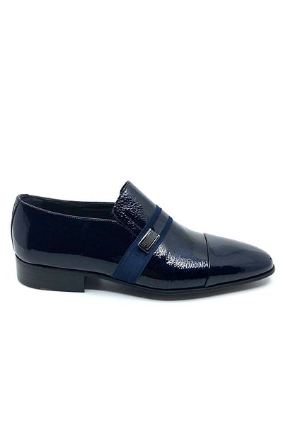 Fosco Pantofi clasici pentru bărbați din piele lacuită bleumarin 1015 848 952