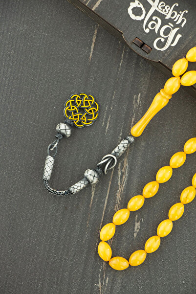 Tesbih Otağı Silver Kazaz Tasseled Barley Cut Fire Amber Rosary