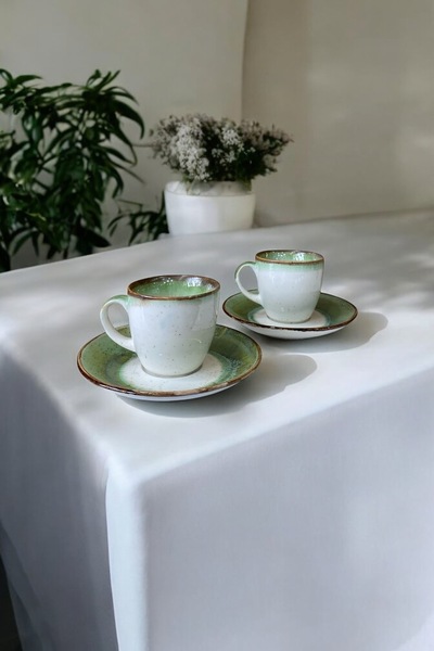 eporselen Okyanus 2 Kişilik 4 Parça Porselen Kahve Fincan Takımı