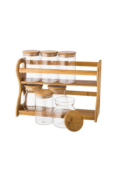 Dania 7 Piece Storage Set Different Sizes Bamboo Lid