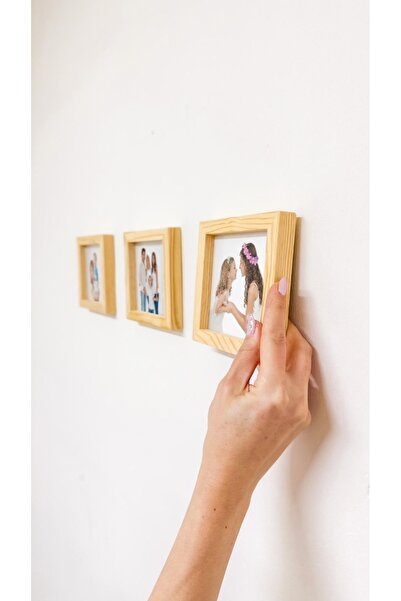 huhuli Yapışkanlı Sök-Tak 12x12cm POLO Kare Fotoğraf Çerçevesi - 3'lü Set