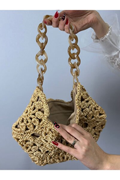 Gönülden Tasarım GEANT DE DAMA TRICUTAT MANUAL CU FLORI 30X27 CM