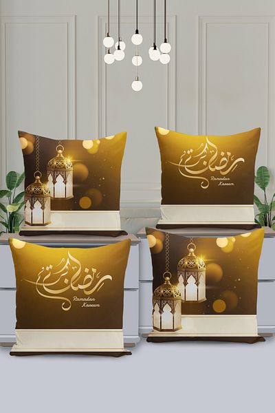 Filamente Set de huse de pernă cu model special Ramadan din 4 piese - imprimate digital pe două fețe