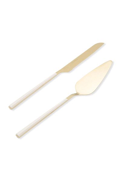 The Mia Gold Bianco Cake Serving Set - 2 Pieces Ckb0250