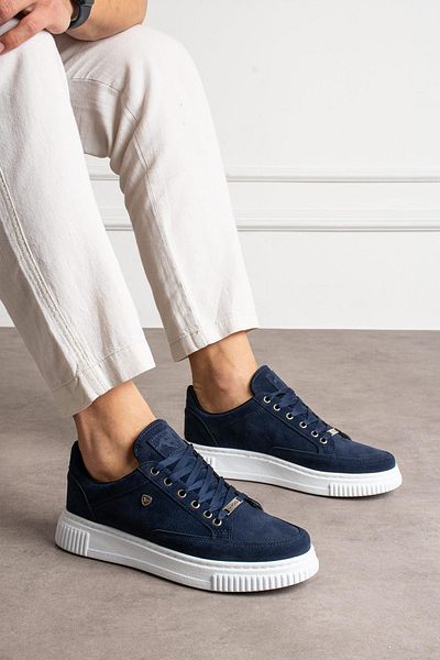 L.A Polo Suede Comfortable Fit Navy Blue Men's Sneaker Shoes 039