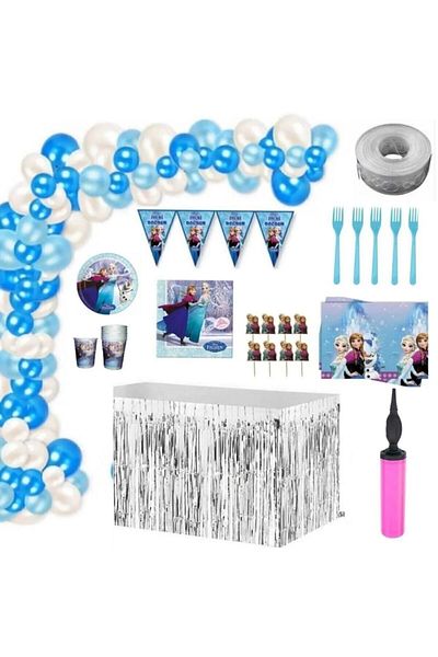 Parti Kırtasiye Frozen Olaf Anna and Elsa Luxury Birthday Party Set - 16 Person