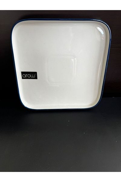 AROW 2 Pieces Square Porcelain Arow Dessert Plate Set 18 cm
