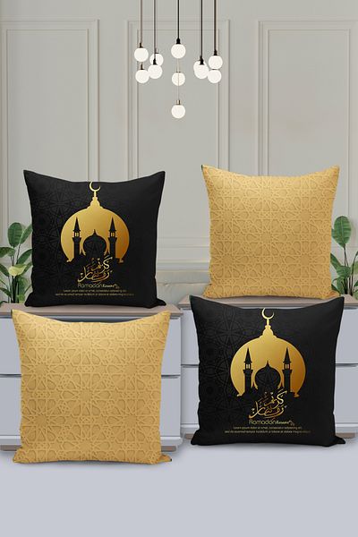Filamente Set de huse de pernă cu model special Ramadan din 4 piese - imprimate digital pe două fețe