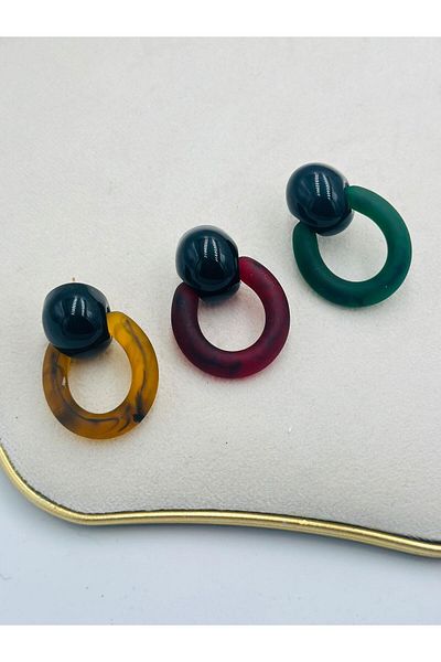 MyladyAccessoriess Green Minimal Design Earrings - Hoop Detail