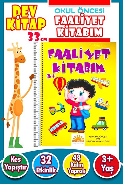 Harika Çocuk Yayınları 3+ Yaş Okul Öncesi Faaliye Kitabım DEV KİTAP - 32 Etki...