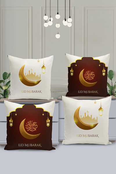 Filamente Set de huse de pernă cu model special Ramadan din 4 piese - imprimate digital pe două fețe