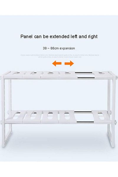 Taimi Adjustable Double Layer White Kitchen Cabinet